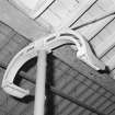 Glasgow, 171 Boden Street, Viyella Weaving Factory.
Detail of cast-iron column head and overhead line-shafting bracket in weaving shed.