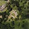 Dryburgh Abbey, oblique aerial view, taken from the SW, centred on the abbey, with Dryburgh House Hotel in the top left-hand corner.