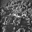 Oblique aerial view of Hangingshaw House taken from S.