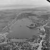 Oblique aerial view centred on Linlithgow Palace.