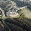 Oblique aerial view centred on the Falkirk Wheel with the aqueduct adjacent, taken from the NW.
