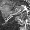 Oblique aerial view centred on the construction of the Falkirk Wheel, taken from the SE.