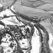 Balgray House and Lammonbie, oblique aerial view, taken from the NNE, showing Balgray lodge and Lammonbie farmsteading and cottages and a road bridge.