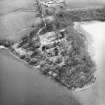 Oblique aerial view centred on castle from N.