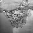 Oblique aerial view centred on castle from N.