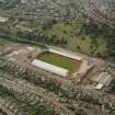 Oblique aerial view of East End Park football stadium, taken from the SE.