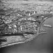 Aerial view from South of oil platform jacket under construction, and Denbeath, Methil.