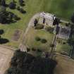Oblique aerial view centred on the country house, garden, pavilions and lodges, taken from the ESE.
