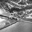 Aerial view showing Clachnaharry Locks, Workshops and Railway Swing Bridge