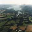 General oblique aerial view looking across the canal, along Loch Ness, taken from the NNE.