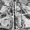 Oblique aerial view showing Neptune's Staircase, Banavie Swing Bridge and Banavie Railway Swing Bridge