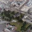 Edinburgh, oblique aerial view, taken from the SSW, centred on Candlemaker Row, Greyfriars Church and burial-ground.