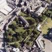 Edinburgh, oblique aerial view, taken from the WNW, centred on Candlemaker Row, Greyfriars Church and burial-ground.