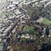 Oblique aerial view of the art galleries, the designed garden under construction and school, taken from the SSW.
