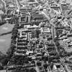 Oblique aerial view centred on the hospital, taken from the E.