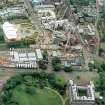 Oblique aerial view centred on the construction of the Scottish Parliament, with 'Our Dynamic Earth' adjacent, taken from the ENE.