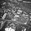 Oblique aerial view centred on the Scottish parliament under construction with `Our Dynamic Earth¿ adjacent, taken from the SE.