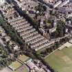 Edinburgh, oblique aerial view, taken from the WNW, centred on the Stockbridge Colonies.