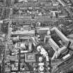 Oblique aerial view of Edinburgh centred on the St Andrew's Square Bus Station before demolition, taken from the SSE.