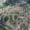 Oblique aerial view of the west end of Edinburgh New Town centred on the cathedral, taken from the SW.