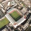 Oblique aerial view of Edinburgh centred on Tynecastle Park Stadium, taken from the SW.