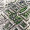 Oblique aerial view of the west end of Edinburgh New Town centred on the cathedral, taken from the N.