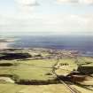Oblique aerial view of Dunbar taken from the SE.  Also visible is the Bass Rock and the coast of Fife.