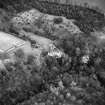 Aerial view of Hawthornden Castle, well and walled garden, taken from the NW.