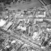 Aerial view of High Street and Mill Street in Musselburgh town centre, taken from the E.