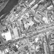 Aerial view of High Street and Mill Street in Musselburgh town centre, taken from the S.