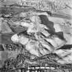 Oblique aerial view of Greendykes Shale bing, Broxburn.