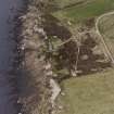 Flotta, Buchanan Battery, oblique aerial view, taken from the NNE, centred on the Coast Battery.
