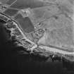 Hackness, oblique aerial view, taken from the NNE, centred on The Battery, with the Martello Tower shown in the top left-hand corner of the photograph.