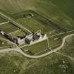 Aerial view of Orkney, Bay of Skaill, Skaill House, gardens and dovecot, taken from the N.