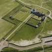 Aerial view of Orkney, Bay of Skaill, Skaill House, gardens, and dovecot, taken from the ESE.