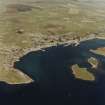 Aerial view of Stromness town and harbour, taken from the SSE.
