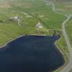Oblique aerial view centred on the farm, manse and walled garden, taken from the SW.