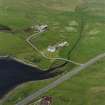 Oblique aerial view centred on the farm, manse and walled garden, taken from the S.