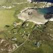 Oblique aerial view of Sorisdale centred on cottages, taken from the W.