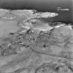 Oblique aerial view of Sorisdale centred on cottages, taken from the W.