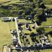 Oblique aerial view of Iona Nunnery, taken from the east, centred on the nunnery.