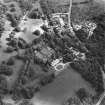 Oblique aerial view centred on the country house and gardens, taken from the WNW.