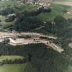 New Lanark village and mills, oblique aerial view.