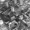 Oblique aerial view of Strathclyde University and Cowcaddens.