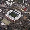 Oblique aerial view centred on Ibrox Stadium.