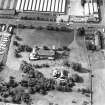 Oblique aerial view of Saint Teresa of Lisieux Roman Catholic Church.