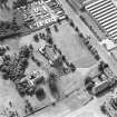 Oblique aerial view of Saint Teresa of Lisieux Roman Catholic Church.