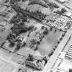 Oblique aerial view of Saint Teresa of Lisieux Roman Catholic Church.