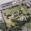 Oblique aerial view of Saint Teresa of Lisieux Roman Catholic Church.