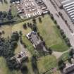 Oblique aerial view of Saint Teresa of Lisieux Roman Catholic Church.